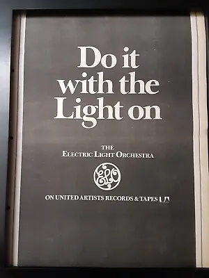 The Electric Light Orchestra ELO Rare Original Debut Promo Poster Ad Framed! • $93