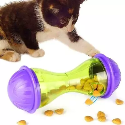 Interactive Tumbler Swing Cat Toy Feeder For Indoor Play Pet Puzzle Supplies • £5.78