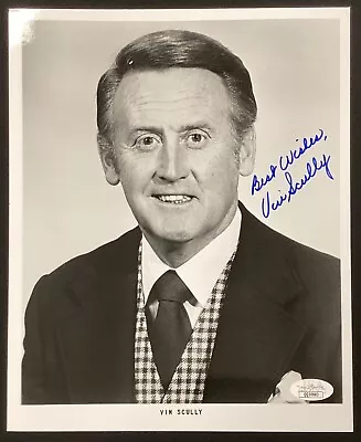 Vin Scully Signed Photo 8x10 Baseball LA Dodgers Announcer RIP Autograph HOF JSA • $539.99