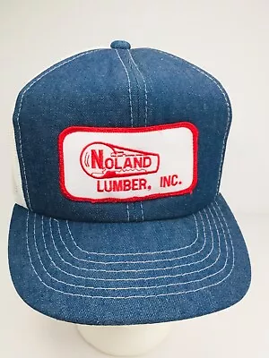 Vintage Yupoong Snapback Truckers Hat Blue Denim/Mesh  Noland Lumber Logo OSFA • $14.95