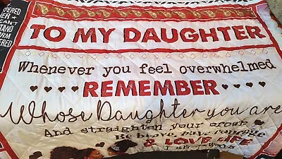 To My Daughter African American 6'x7' Throw Quilt Blanket Block Of Gear • $29.99