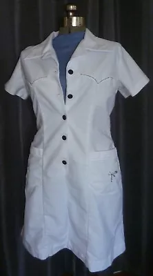 Authentic Vintage WHITE Nurse ALTERED Stitches LARGE ~12/14 Costume Halloween • $50