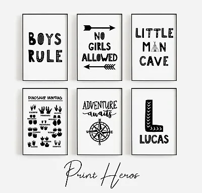 £3.99 • Buy Nursery Prints Children's Monochrome Wall Art Kids Bedroom Decor For Girls Boys