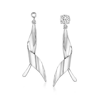 $199 • Buy Ross-Simons 14kt White Gold Twisted Drop Earring Jackets