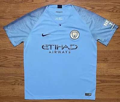 Nike Manchester City Soccer Jersey Authentic Etihad Airways Mens Xl Blue Rodri • $48.98