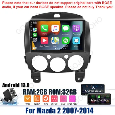 32GB Apple CarPlay Car Stereo Radio For Mazda 2 2007-2014 Android 13.0 Navi WIFI • $131.59
