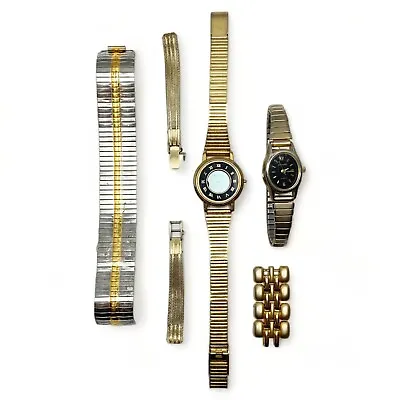 Lot Of Vintage Womens Wristwatch Watch Parts Repair Bands Maxim Eternity • $19.95