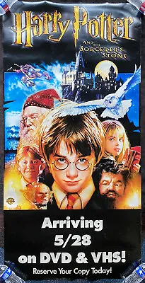 Harry Potter Sorcerer’s Stone Double-Sided Vinyl Movie Poster 66x32 In. 2001 Ad • $199.99