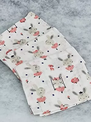 3 Pack Muslin Squares Large 70x80cm Baby Nappies Bibs Cloth Bunny Ballerinas • £5.99