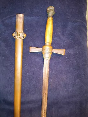 Antique Masonic (Knights Templar) Ceremonial Sword W/ Scabbard • $79