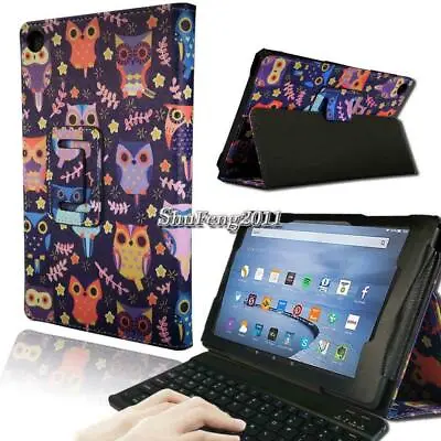 $14.99 • Buy Leather Stand Cover Case + Bluetooth Keyboard For Amazon Kindle Fire HD 10 Alexa