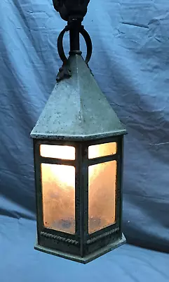 VTG Cast Aluminum Arts Crafts Porch Ceiling Light Fixture Mission Old 1260-23B • $295