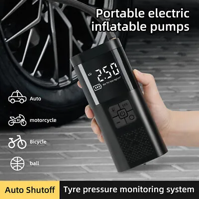 150PSI Rechargeable Tyre Inflator Pump Power Bank Digital Inflation Car Bike LCD • $38.95