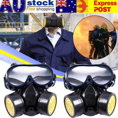 Mask Gas Mask Half Face Chemical Spray Painting Respirator Vapour Safety Filter. • £5.55