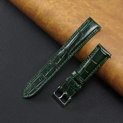 $21.84 • Buy Alligator Real Watch Strap Light Green Crocodile Watch Band Handmade For Men