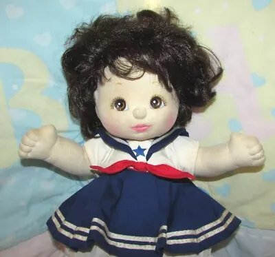 Vintage Mattel My Child Girl Doll Brunette Brown Hair & Eyes Sailor Dress 1985 • $64.95