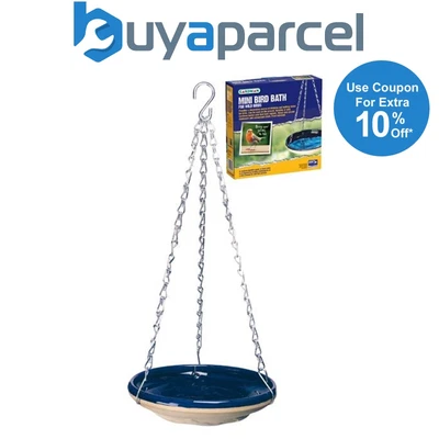 £12.99 • Buy Gardman Hanging Ceramic Bird Bath Frost Resistant Glazed Blue Feeder A01124