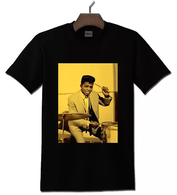 James Brown With Drum American Singer Black T-shirt S - 5XL • $20.99