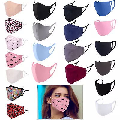 Face Mask  Washable Adjustable Face Covering For Unisex Adults Kids Proterction • £1.09