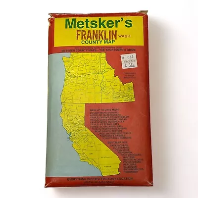 Metsker's Map Franklin County Washington 1980s The Sportsmen's Pocket Guide • $6.95