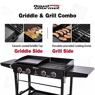 Royal Gourmet 4-Burner Portable Gas Grill Griddle Combo With Folding Legs • $339.99