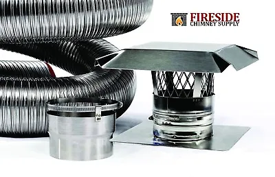 Stainless Flexible Chimney Liner Insert Kits W/ Many Sizes And Options Available • $563