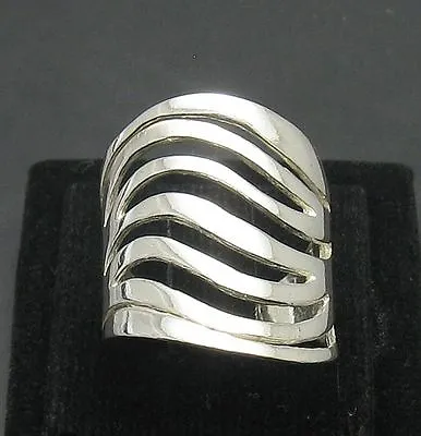 Plain Stylish Sterling Silver Ring Hallmarked Genuine Solid 925 Wave Handmade • £28