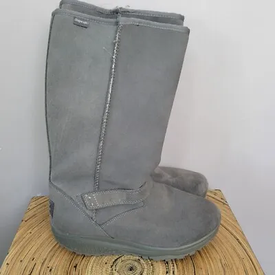 $50 • Buy Sketchers Shape Ups Toning Boots Grey Suede Sz 7.5 Shearling Line