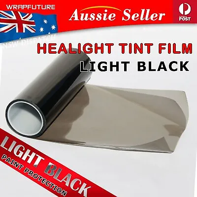 $18.79 • Buy Light Black Cars Headlight Tint Film Taillight Fog Lamp Vinyl Wrap Decal 30CMx1M