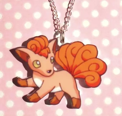 £9 • Buy New Vulpix Necklace Pokemon Pendant Fire Gen1 Kanto Acrylic Geek Girl Gamer