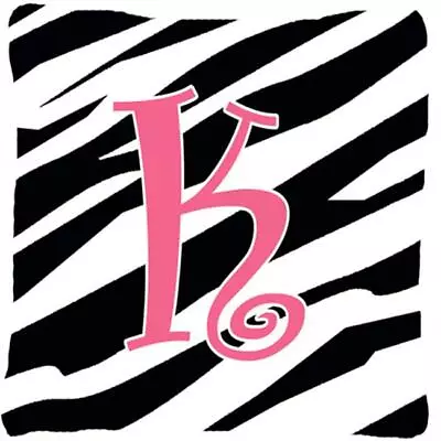 Carolines Treasures CJ1037-KPW1414 14 X 14 In. Monogram Initial K Zebra Strip... • $33.27