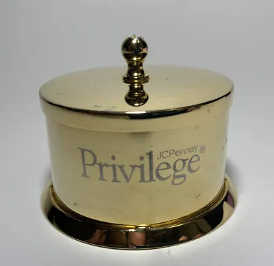 Vintage Mall JcPenny Privilege Brass Stamp Roll Holder Office Stamps Container • $15.99