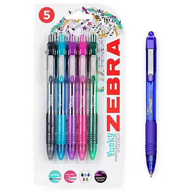 Zebra Z-Grip Smooth Retractable Ballpoint Pens - Blister Of 5 + Blue - 6 Colours • £3.99