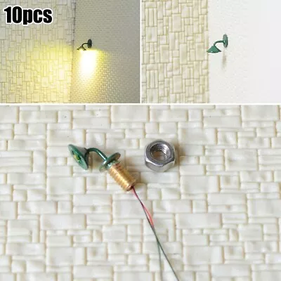 10 Pack HO Scale Led Street Lights Model Train Lamps Railway Bracket Light New • $9.18