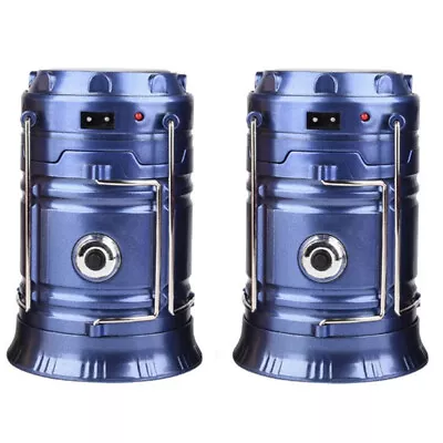 $17.99 • Buy 2pcs Portable Rechargeable Solar LED Camping Lamp Lantern Tent Light Hiking