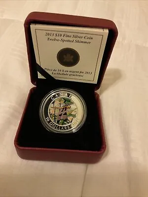 2013 $10 Canada 1/2 Oz  Fine Silver Dragonfly Coin  (Twelve Spotted Skimmer) • $65