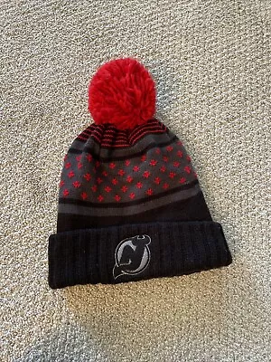 Mitchell & Ness Pom Knit Winter Hat Beanie New Jersey Devils NHL HOCKEY Black • $8