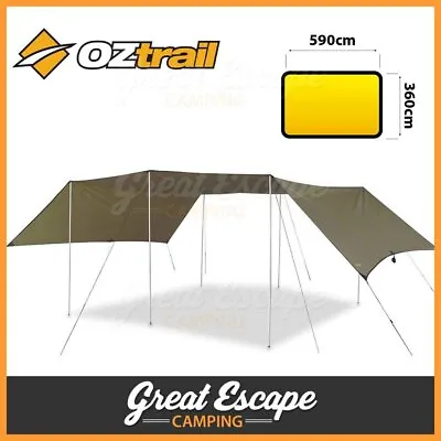 $84.90 • Buy Oztrail Camper Fly. Camping Tent Hiking Picnic Beach Shade Tarp 5.9m X 3.6m