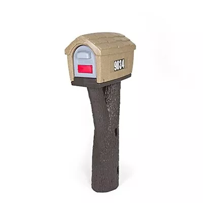 Rustic Home Plastic Residential Cabin Mailbox & Post Mount Combo Kit With 2 Acce • $123.87