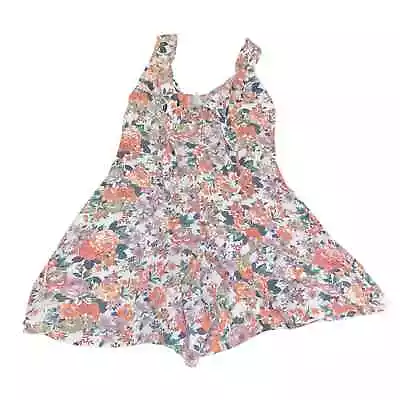 Floral Front Tie Sleeveless Vintage Romper • $19