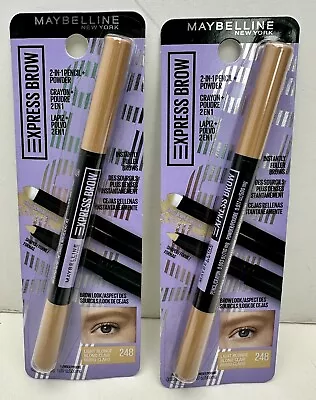 X2 Maybelline Express Brow 2-In-1 Pencil Powder Pencil 248 LIGHT BLONDE • $17.99