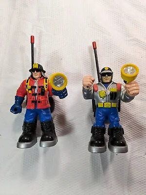 Vintage Manley Quest Police Man Fireman Figurine Toy LOT OF 2 UNTESTED AS SHOWN • $14