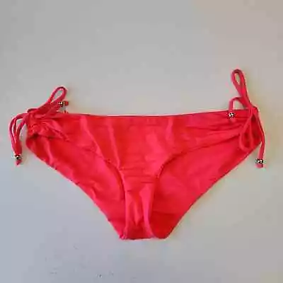 Vitamin A Bikini Bottom Coral Tie Sides Size Large • $29.99