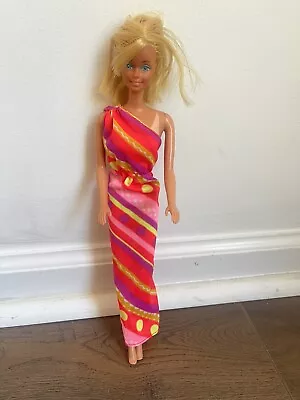 Blonde Vintage Sun Lovin' Malibu Barbie #1067  Tan Lines Mod 70s Dress Best Buy • $21.90