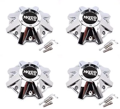 4 Moto Metal Chrome Wheel Center Hub Caps For 5/6/8Lug MO970 MO201 • $70.47