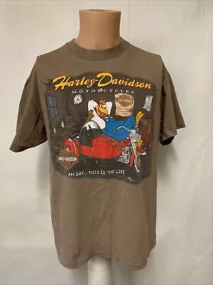 Harley Davidson Looney‎ Tunes T Shirt Foghorn Leghorn Y2K Vintage Taz Wile Large • $65.55