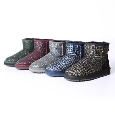 UGG Boots Womens Short Classic Glitter Slip On Premium Australian Sheepskin Wool • $38.99