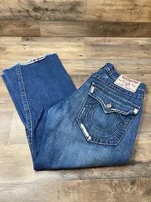 True Religion Jeans Mens 36x28 Relaxed Straight Button Fly Joey  Made In USA • $24.99