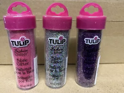 Tulip Fashion Glitter Fabric Glitter Neon Pink Purple Silver  18g Pots • £12.89