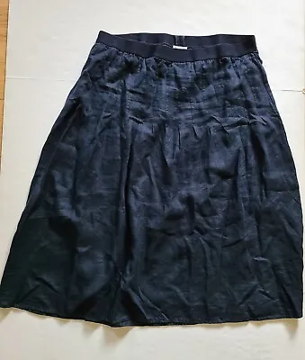 J. Jill Love Linen 2X Midi Skirt Lined Black Cottagecore Prairie  • $23